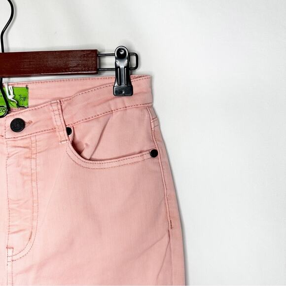 SANDRINE ROSE High Waisted Skinny Jeans Embroidered Palm Tree in Petal NWT - 28 - Picture 5 of 9